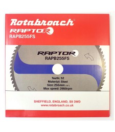 Piła widiowa do cięcia stali Rotabroach Raptor 255mm / 52z CERMET