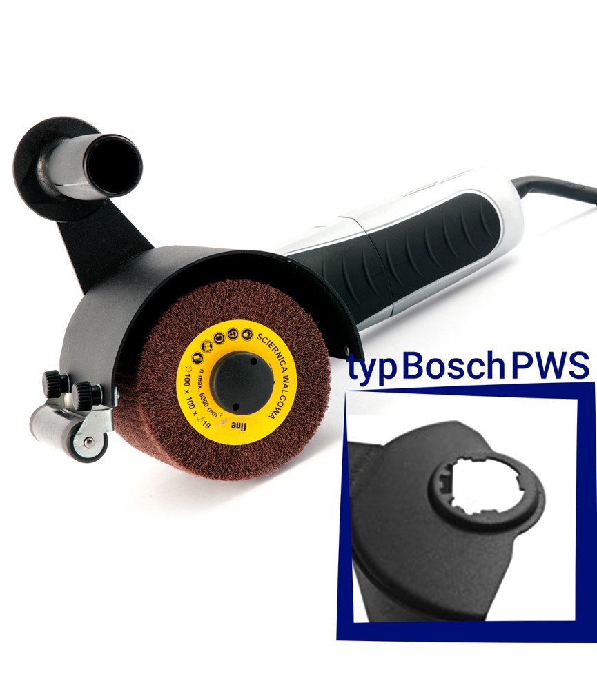 Przystawka GLOB-SYSTEM GS05-09 do satynowania powierzchni płaskich Bosch (PWS) z rolką prowadzącą