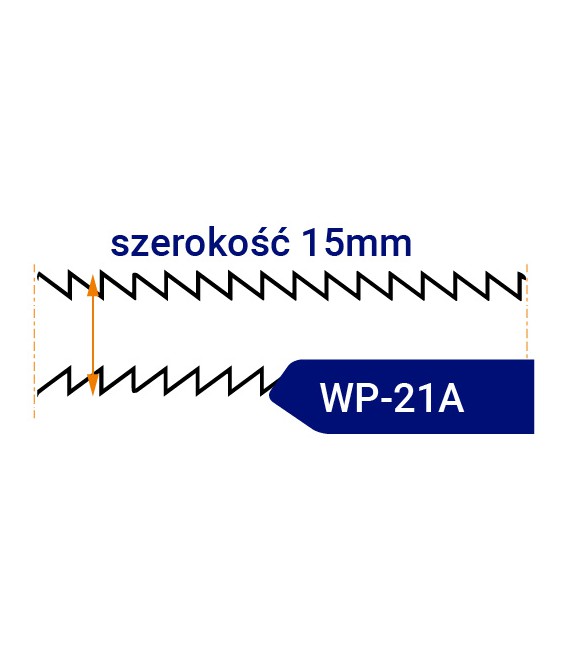 Nóż taśmowy dwustronnie ząbkowany WP21A szerokość 15mm