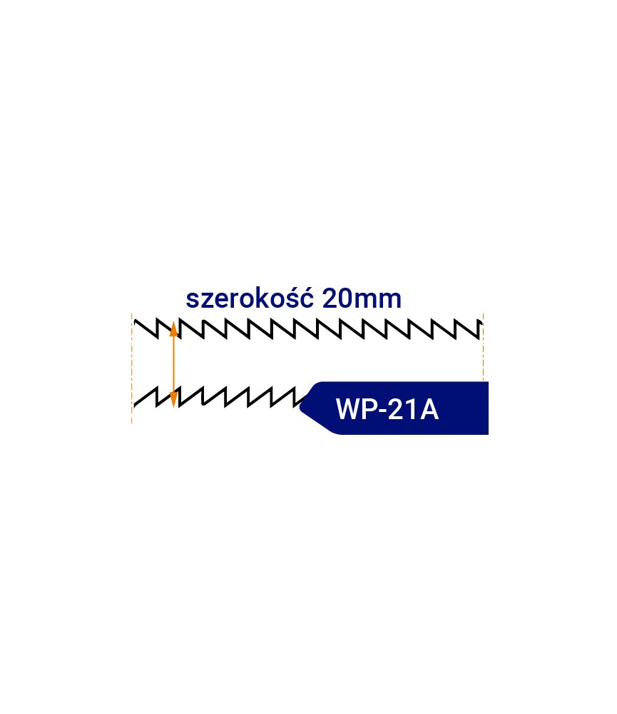 Nóż taśmowy dwustronnie ząbkowany WP21A/R szerokość 20mm