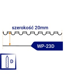 Nóż taśmowy specjalistyczny jednoostrzowy WP23D szerokość 20mm
