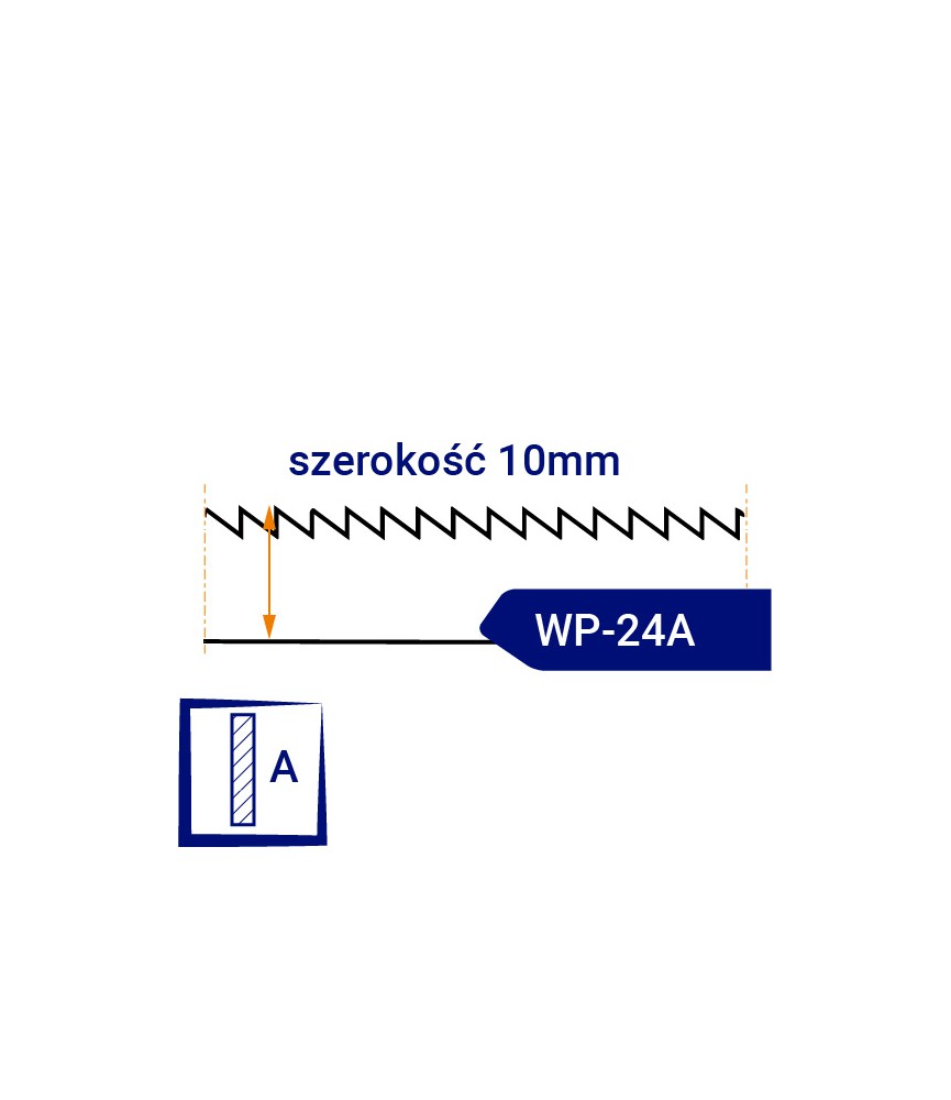Nóż taśmowy jednostronnie ząbkowany WP24A/R szerokość 10mm