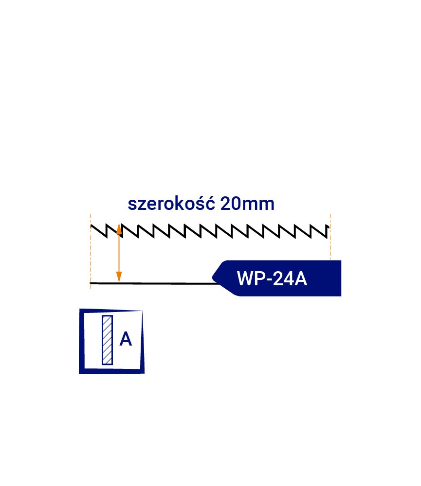 Nóż taśmowy jednostronnie ząbkowany WP24A/R szerokość 20mm