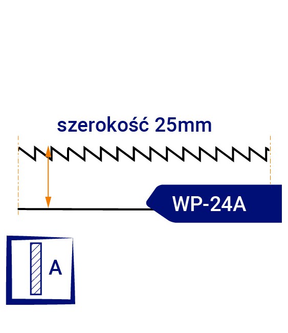 Nóż taśmowy jednostronnie ząbkowany WP24A/R szerokość 25mm