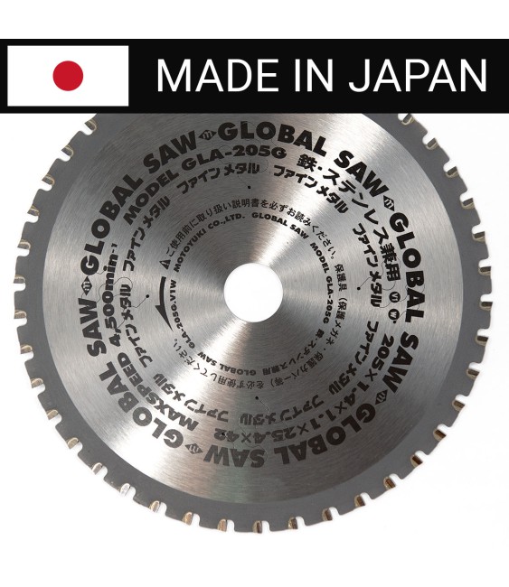 Piła tarczowa do cięcia stali GLOBAL SAW 205 x 1.4/1.1 x 25.4mm / 42z CERMET JAPAN