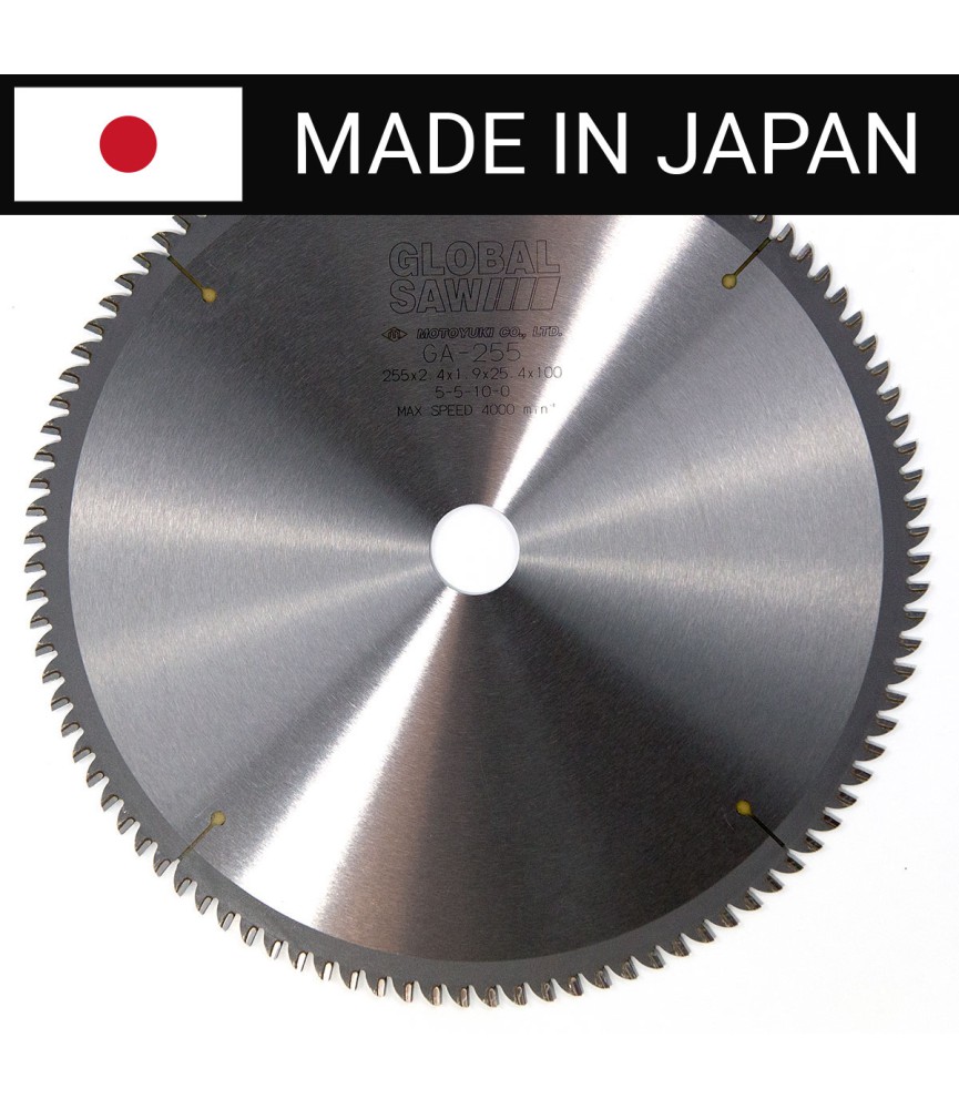 Piła tarczowa do cięcia aluminium GLOBAL SAW 255 x 2.4/1.9 x 25.4mm / 100z CERMET JAPAN