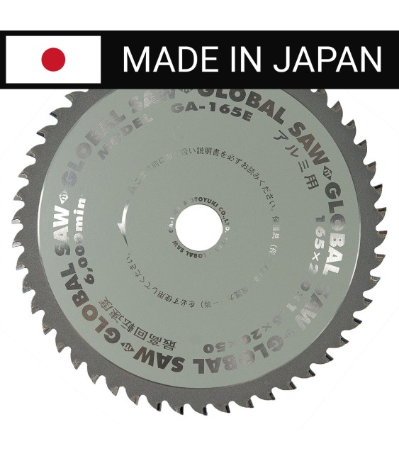 Piła tarczowa do cięcia aluminium GLOBAL SAW 165 x 2.0/1.6 x 20mm / 50z CERMET JAPAN