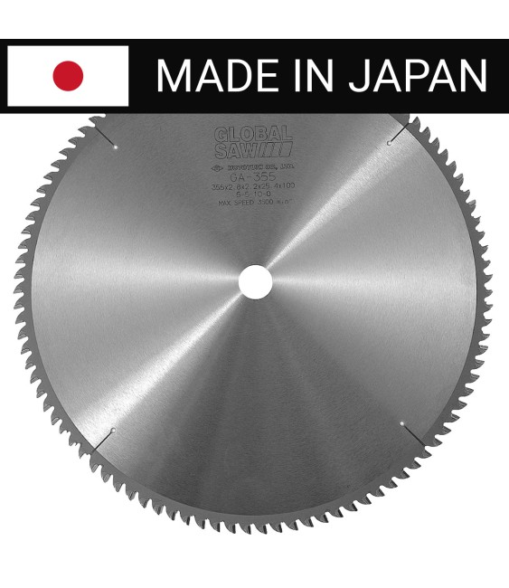 Piła tarczowa do cięcia aluminium GLOBAL SAW 355 x 2.8/2.2 x 25.4mm / 100z CERMET JAPAN