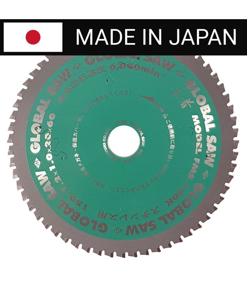 Piła tarczowa do cięcia stali nierdzewnej GLOBAL SAW 150 x 1.2/1.0 x 20mm / 60z CERMET JAPAN