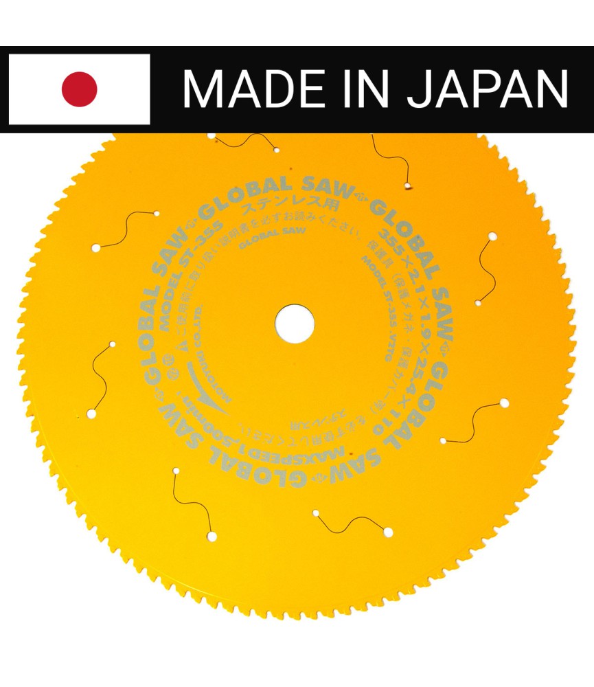 Piła tarczowa do cięcia stali nierdzewnej GLOBAL SAW 355 x 2.1/1.7-1.9 x 25.4mm / 110z CERMET JAPAN