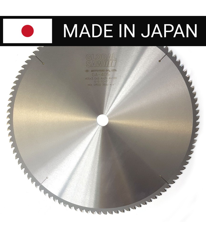 Piła tarczowa do cięcia aluminium GLOBAL SAW 405 x 3,0/2,4 x 25,4mm / 100z CERMET JAPAN