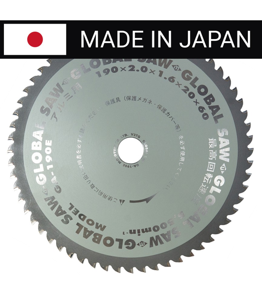 Piła tarczowa do cięcia aluminium GLOBAL SAW 190 x 2,0/1,6 x 20mm / 60z CERMET JAPAN