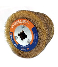 Szczotka druciana do postarzania drewna Glob Tools z drutu mosiądzowanego 120x100x19mm