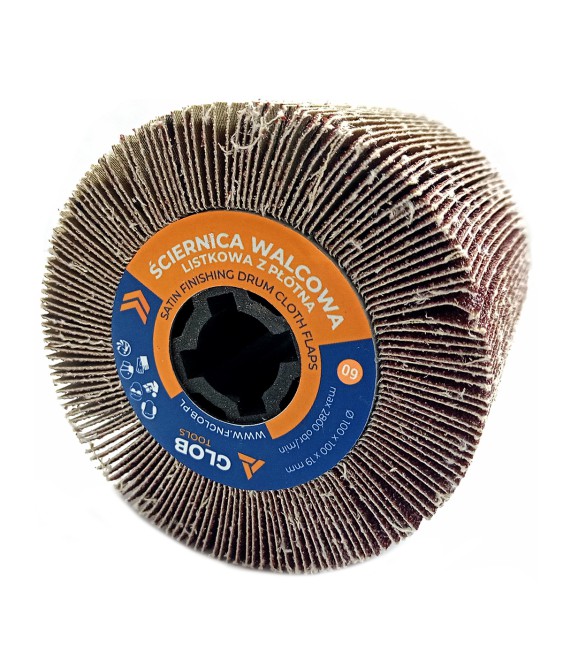 Ściernica walcowa listkowa Glob Tools z płótna 100x100x19mm Satyniarka