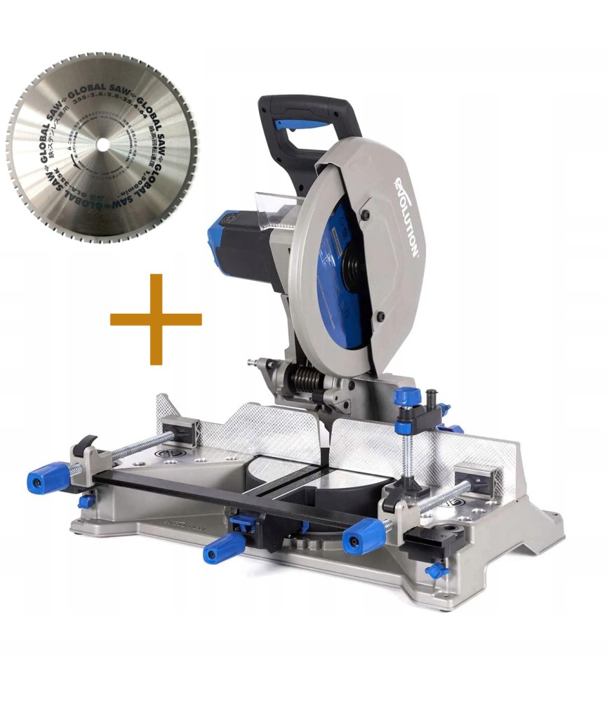 Ukośnica do stali Evolution S355MCS z tarczą 355mm/66z + dodatkowa tarcza do stali Japońska Global Saw