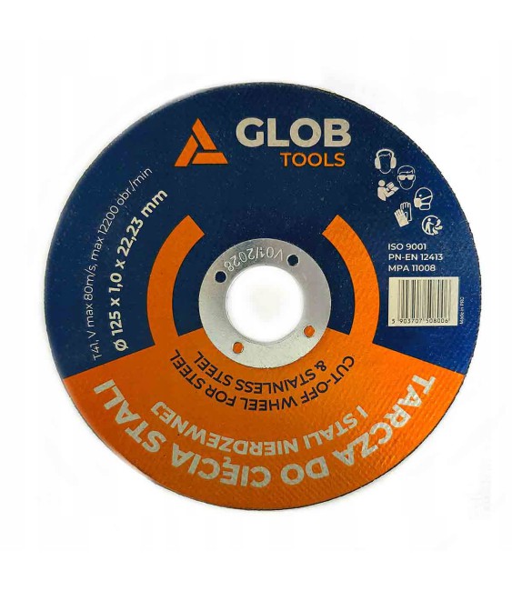 Tarcza tnąca do stali GLOB TOOLS 125x1,0x22,23mm 100 sztuk