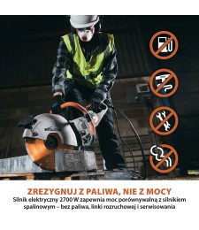 Elektryczna piła do betonu Evolution R350DCT 350 mm z tarczą diamentową PREMIUM