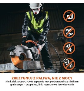 Elektryczna piła do betonu Evolution R350DCT 350 mm z tarczą diamentową PREMIUM