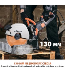 Elektryczna piła do betonu Evolution R350DCT 350 mm z tarczą diamentową PREMIUM