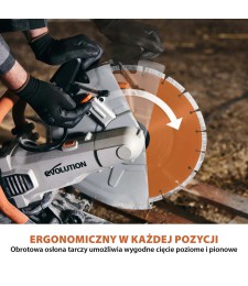 Elektryczna piła do betonu Evolution R350DCT 350 mm z tarczą diamentową PREMIUM