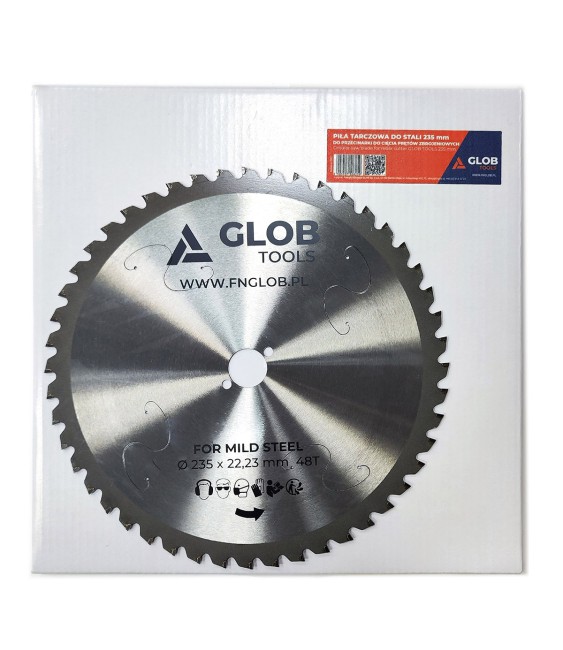 Piła tarczowa GLOB TOOLS TCT 235x22,23mm 48z do prętów zbrojeniowych