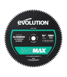 Piła tarczowa do cięcia aluminium Evolution EVOMAX 355 mm Ø355 x 25,4 mm, 100 zębów TCT