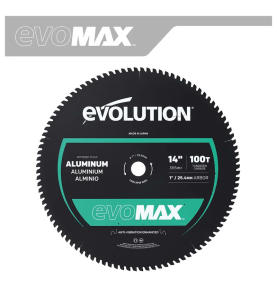 Piła tarczowa do cięcia aluminium Evolution EVOMAX 355 mm Ø355 x 25,4 mm, 100 zębów TCT