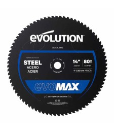 Piła tarczowa do cięcia stali Evolution EVOMAX 355 mm Ø355 x 25,4 mm, 80 zębów CERMET