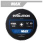 Piła tarczowa do cięcia stali Evolution EVOMAX 355 mm Ø355 x 25,4 mm, 80 zębów CERMET