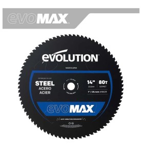 Piła tarczowa do cięcia stali Evolution EVOMAX 355 mm Ø355 x 25,4 mm, 80 zębów CERMET