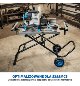 Stojak na kółkach Evolution z systemem Powerlift Assist do przecinarek tarczowych (S355MCS, S355CPS, R355CPS)