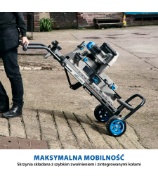 Stojak na kółkach Evolution z systemem Powerlift Assist do przecinarek tarczowych (S355MCS, S355CPS, R355CPS)