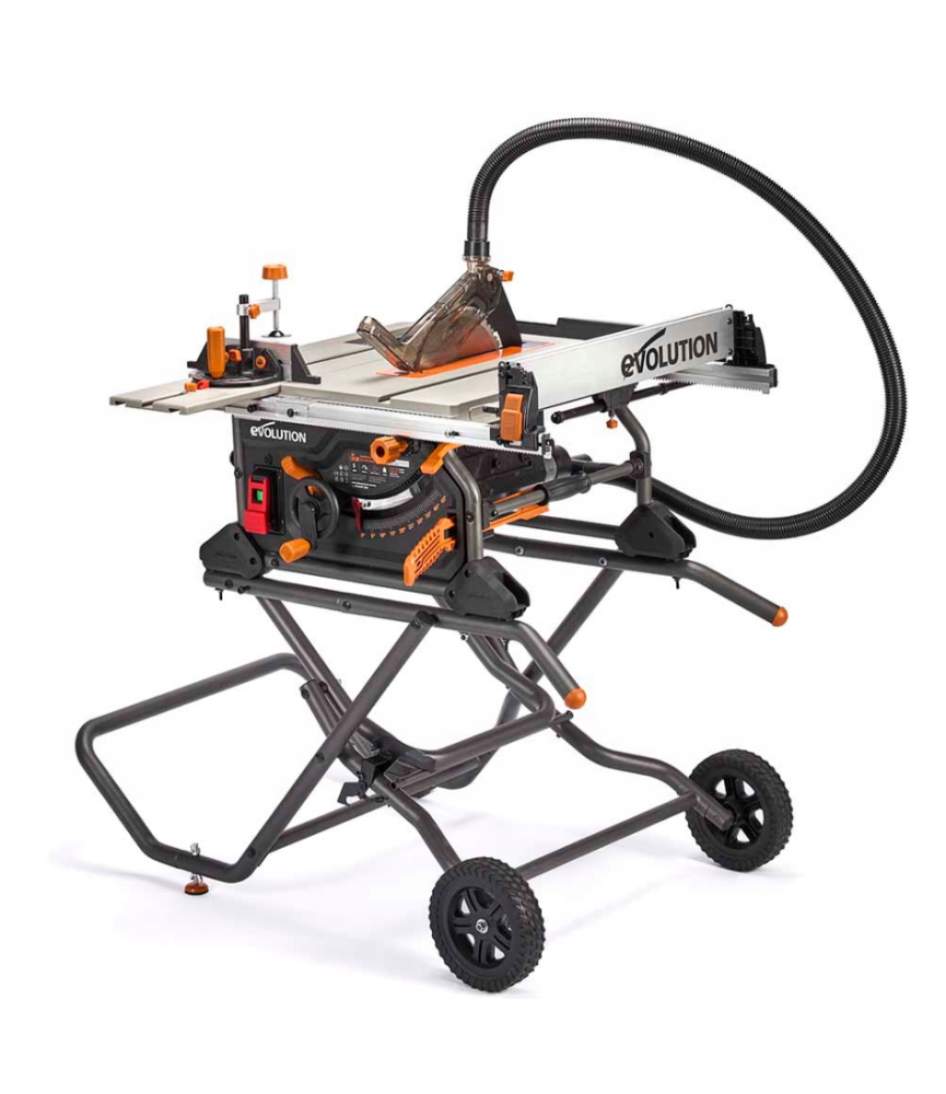 Wielozadaniowa piła stołowa Evolution R255TBLX+ ze stojakiem i tarczą 255mm/28z