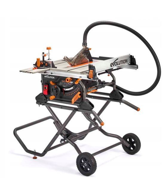 Wielozadaniowa piła stołowa Evolution R255TBLX+ ze stojakiem i tarczą 255mm/28z