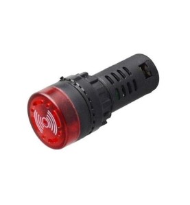 Kontrolka migająca z buzerem AD16-22SM.R.24 czerwona