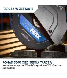 Ukośnica do stali Evolution S355MCS-G2 z tarczą EVOMAX Cermet 355 mm