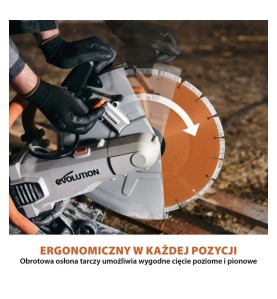 Elektryczna piła do betonu Evolution R350DCT 350 mm z tarczą diamentową PREMIUM