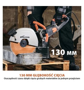 Elektryczna piła do betonu Evolution R350DCT 350 mm z tarczą diamentową PREMIUM