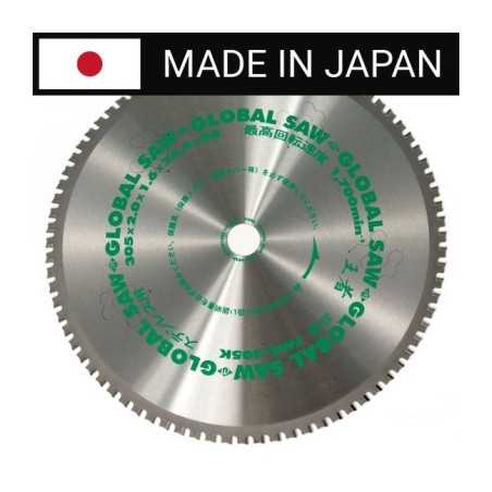Piła tarczowa do cięcia stali nierdzewnej GLOBAL SAW 305 x 2.0/1.6 x 25.4mm / 80z CERMET JAPAN