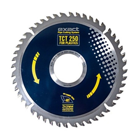 Piła widiowa TCT 250x62x2.5x1.8mm / 48z do cięcia tworzyw sztucznych do przecinarki Exact P1000