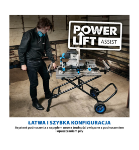 Stojak na kółkach Evolution z systemem Powerlift Assist do przecinarek tarczowych (S355MCS, S355CPS, R355CPS)