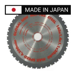 Piła tarczowa do cięcia stali GLOBAL SAW 165 x 1.4/1.1 x 20mm / 40z CERMET JAPAN