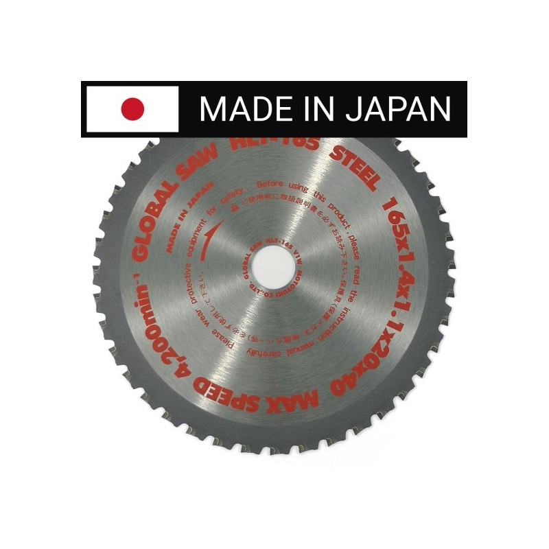 Piła tarczowa do cięcia stali GLOBAL SAW 165 x 1.4/1.1 x 20mm / 40z CERMET JAPAN