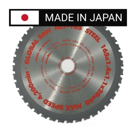 Piła tarczowa do cięcia stali GLOBAL SAW 165 x 1.4/1.1 x 20mm / 40z CERMET JAPAN