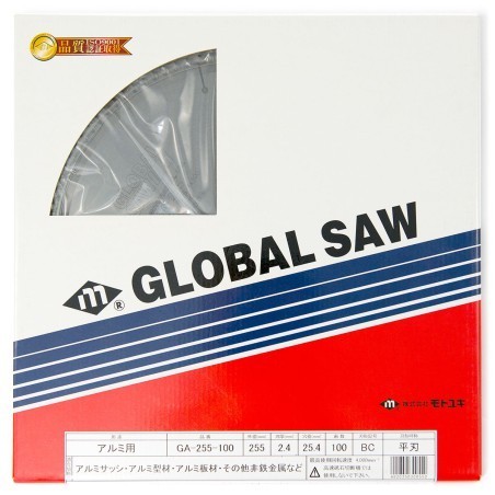 Piła tarczowa do cięcia aluminium GLOBAL SAW 255 x 2.4/1.9 x 25.4mm / 100z CERMET JAPAN