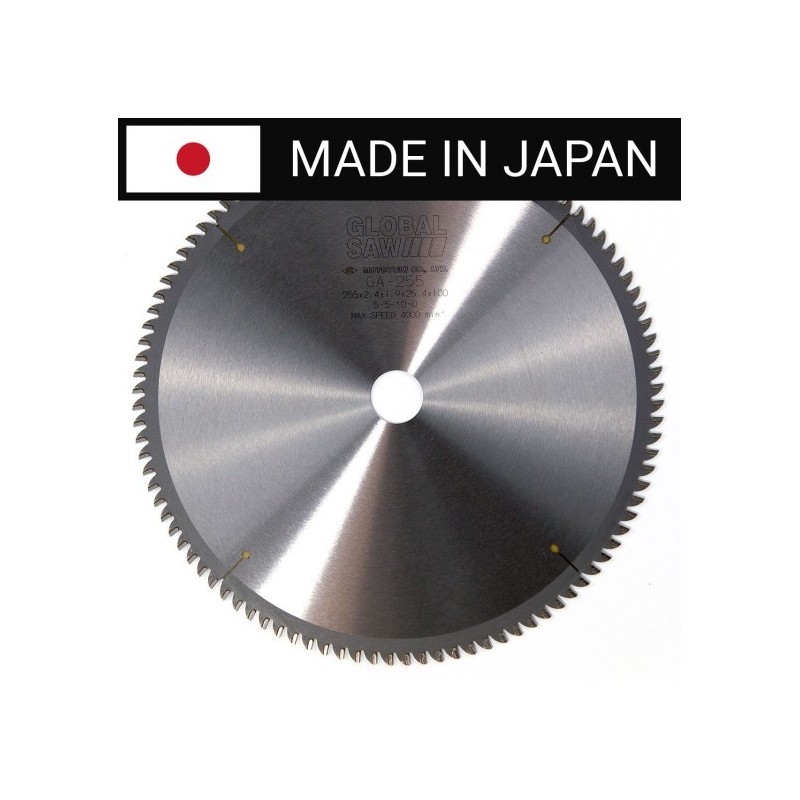 Piła tarczowa do cięcia aluminium GLOBAL SAW 255 x 2.4/1.9 x 25.4mm / 100z CERMET JAPAN