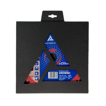Piła widiowa GLOB TOOLS TCT do cięcia drewna 250mm/30mm z redukcją 25.4mm - 60z do ukośnic