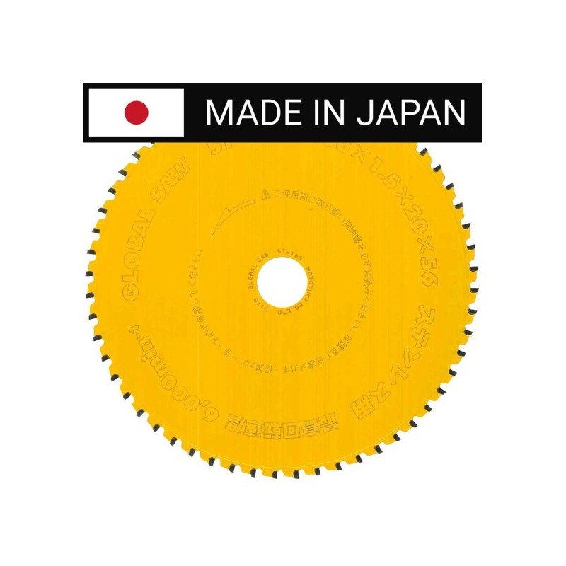 Piła tarczowa do cięcia stali nierdzewnej GLOBAL SAW 160 x 1.5/1.1-1.3 x 20mm / 56z CERMET JAPAN
