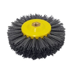 Szczotka do postarzania drewna Nylon z włókna ściernego fi 155mm z gwintem M14 granulacja 80