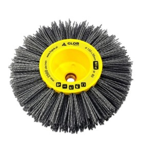 Szczotka do postarzania drewna Nylon z włókna ściernego fi 155mm z gwintem M14 granulacja 80